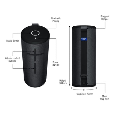 Ultimate Ears Boom 3 Bluetooth Speaker - Night Black